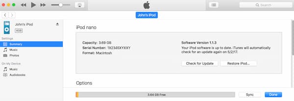 déverrouiller l'iPod avec iTunes