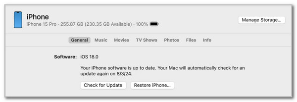 click restore iphone
