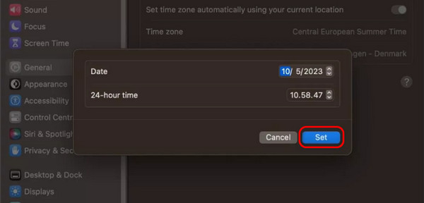 set date and time on mac