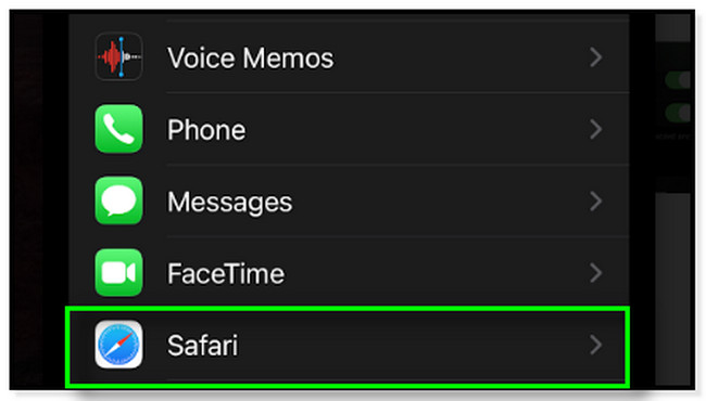 Ubique la aplicación Safari en la aplicación Configuración