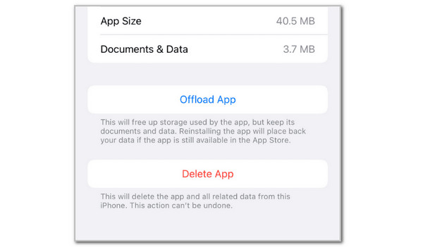 Tap Offload App Button