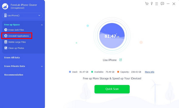 Click Uninstall Applications