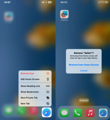 Remove from Home Screen
