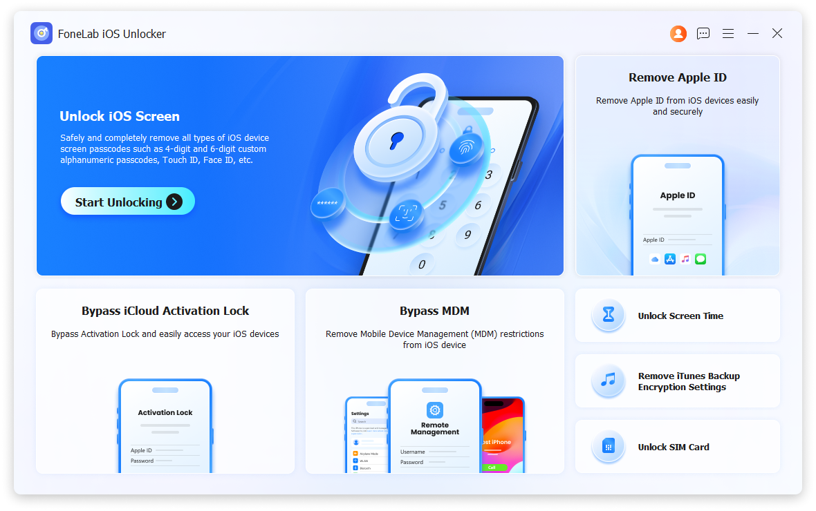 ios unlocker interface