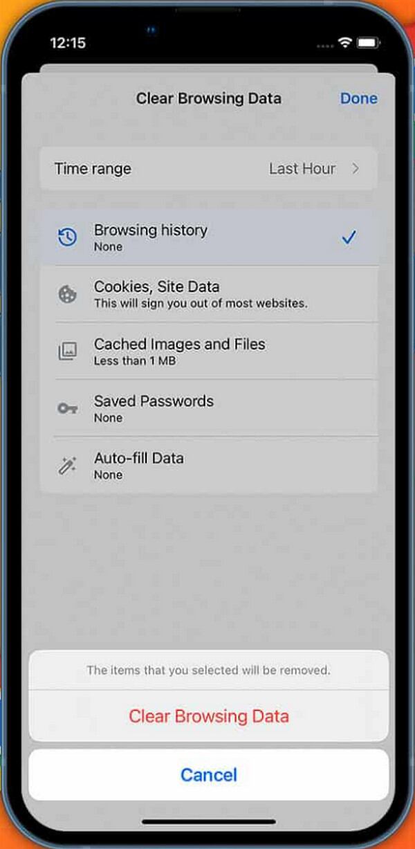 Clear History on iPhone Chrome