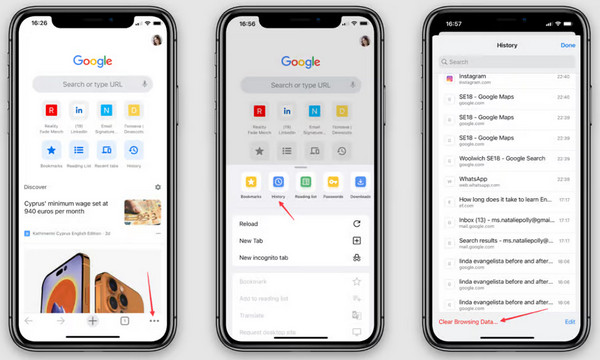 Tap History Button