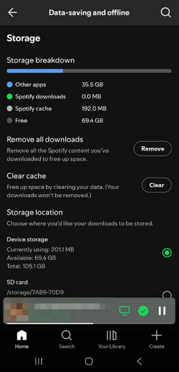 Clear Cache on Android Spotify