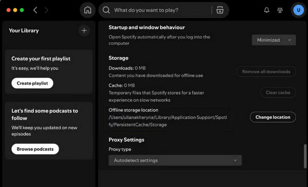 Clear Cache on Mac Spotify