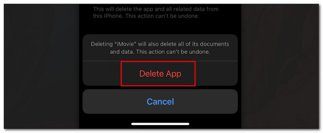 tap delete app button