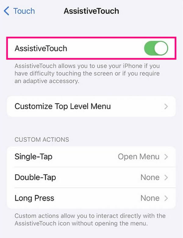 activer l'assistance tactile