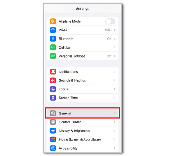 Click General Button