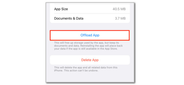 Tap Offload App Button