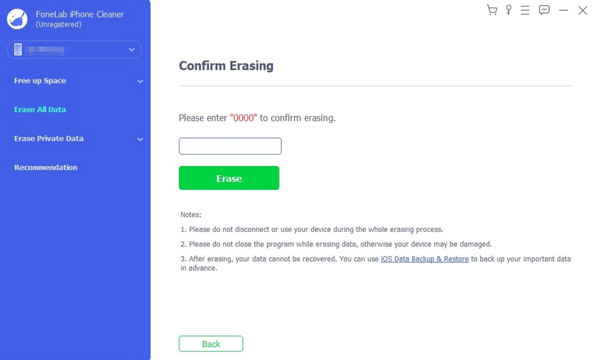 confirm erasing ipad
