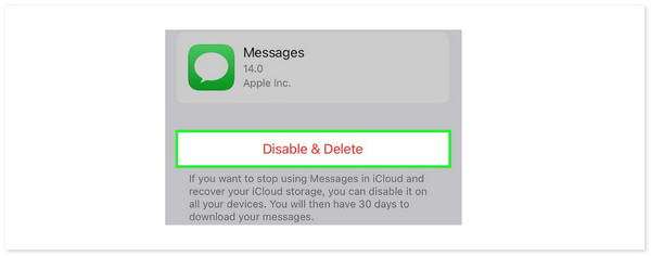 disable and delete messages on icloud