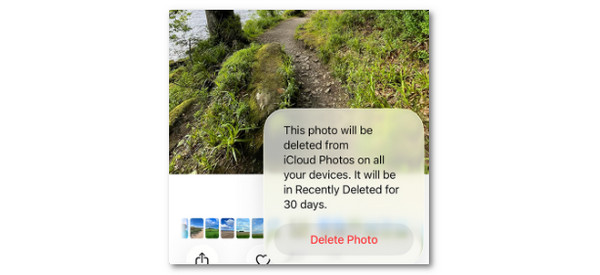 Tap Delete Photo Button