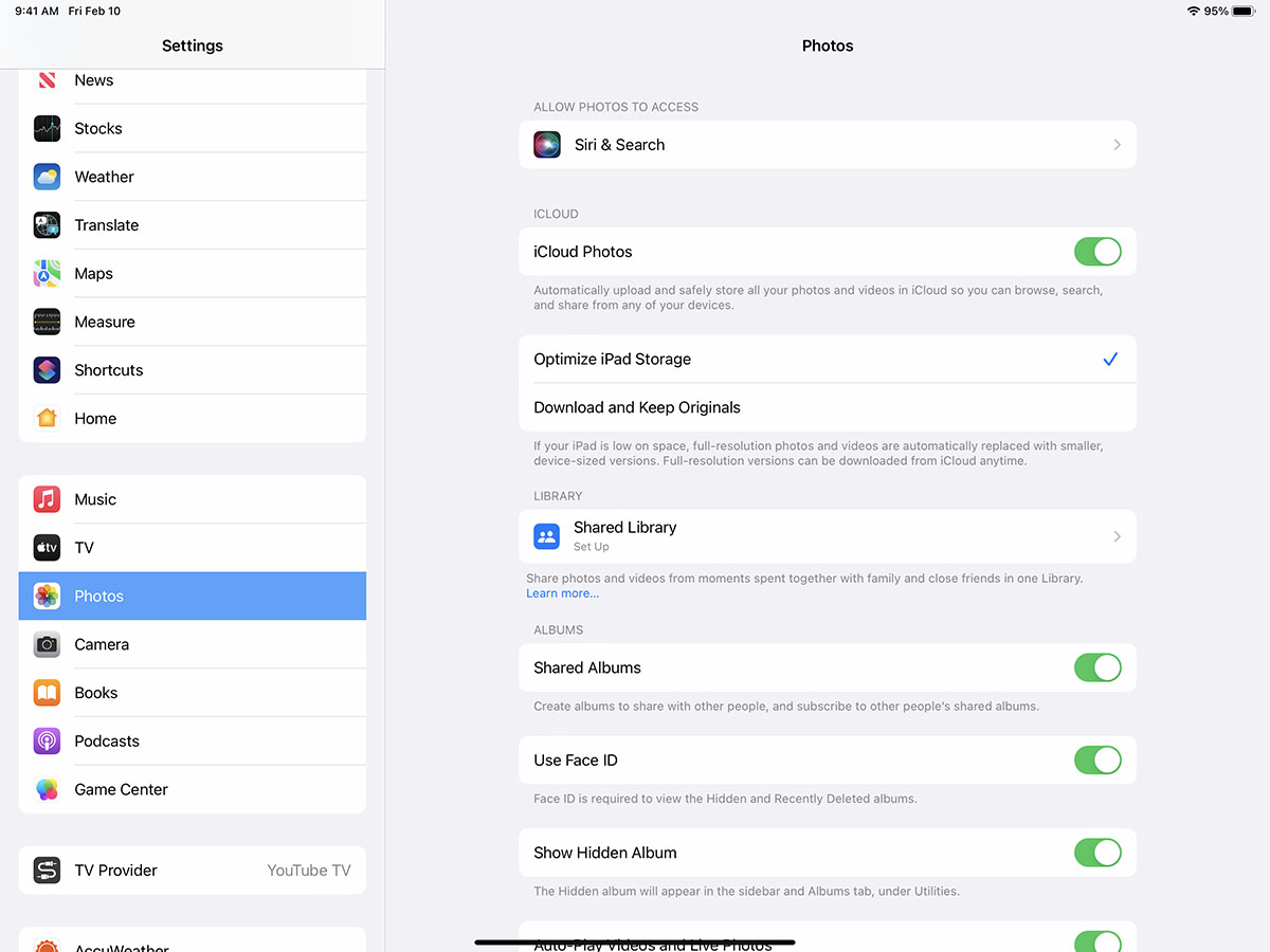 Optimize iPad Storage