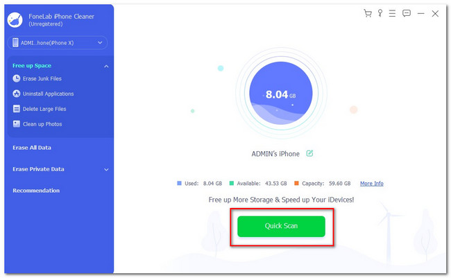 cliquez sur le bouton d'analyse rapide