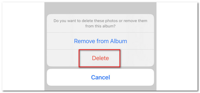 tap delete button on iphone photos app