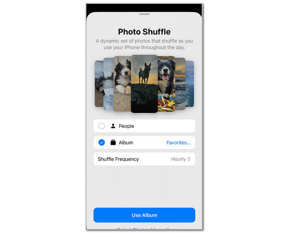 Tap Use Album Button