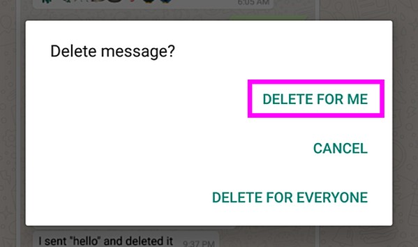 delete for me