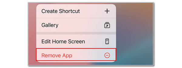 Tap Remove App Button