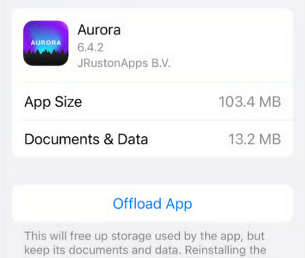 Offload Apps Manually