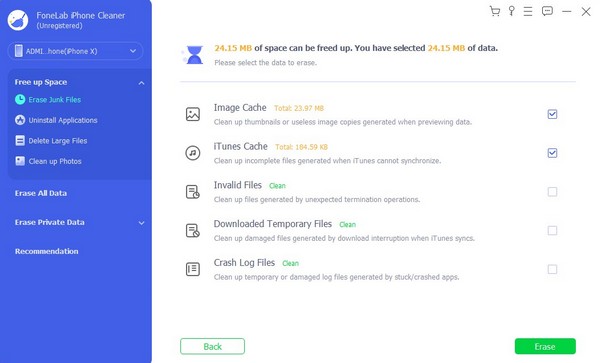 erase junk files