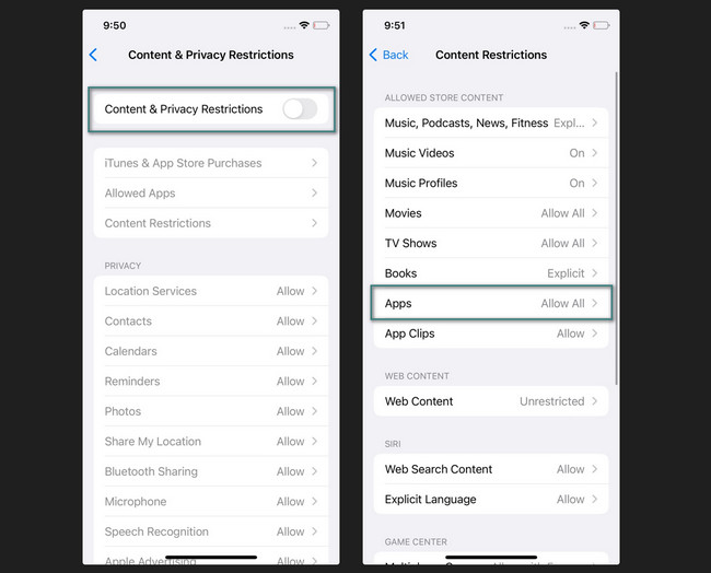 allow all apps on screen time