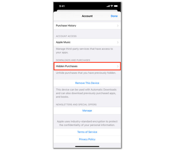 Tap Hidden Purchases Button