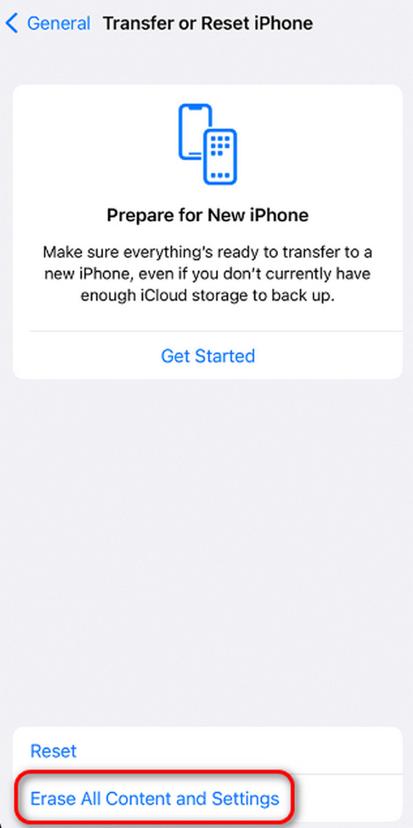 erase all content and settings on iphone