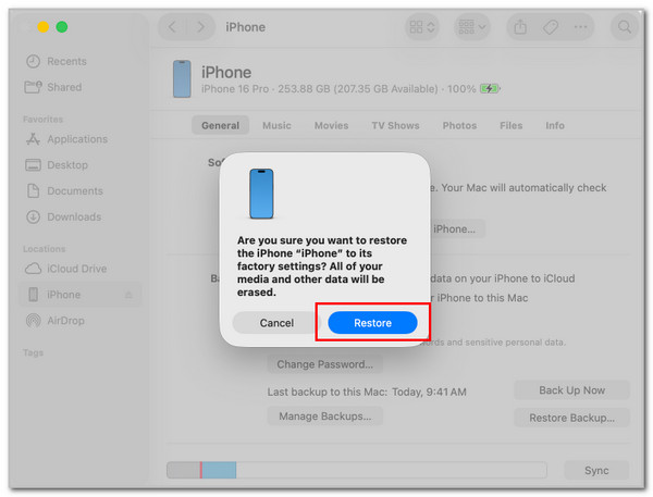 Click Restore Button