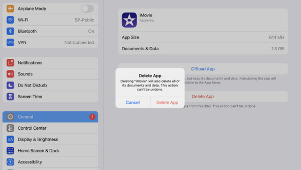 Tap Delete App Button