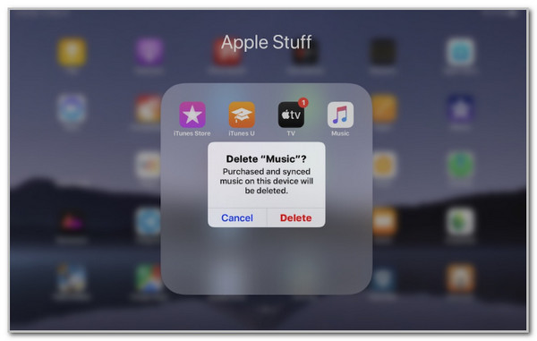 Tap Delete Button