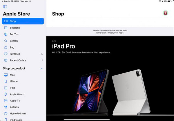 Tap Profile Button