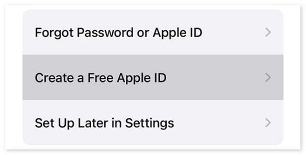 crear una nueva identificación de Apple en un nuevo iPhone