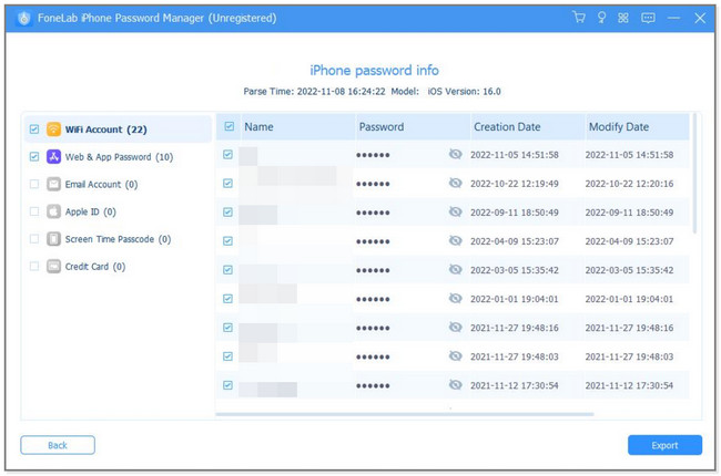 Localisez le mot de passe Outlook