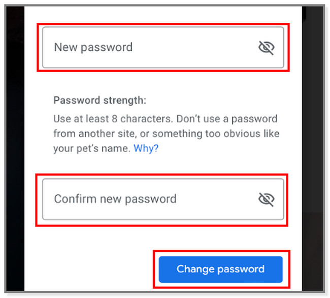 tap the Change Password button