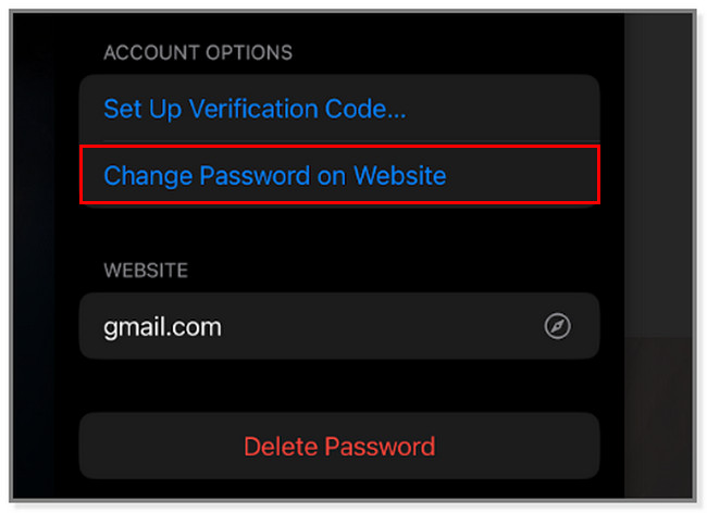 Tap the Change Password