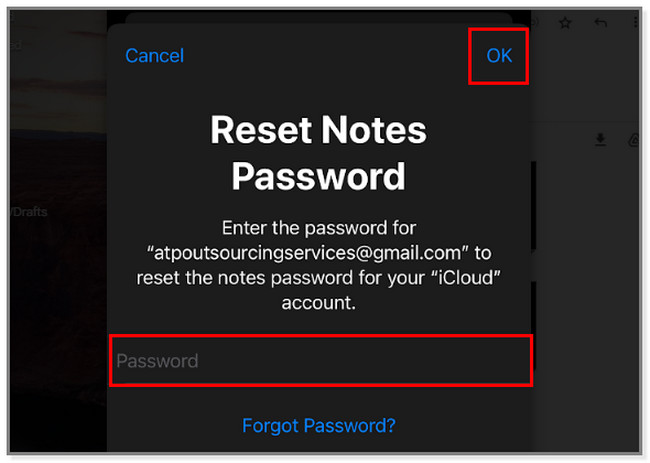 Type it in the Password box