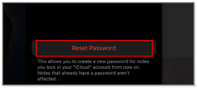 Tap the Reset Password icon