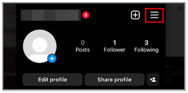 Tap the Profile icon or button