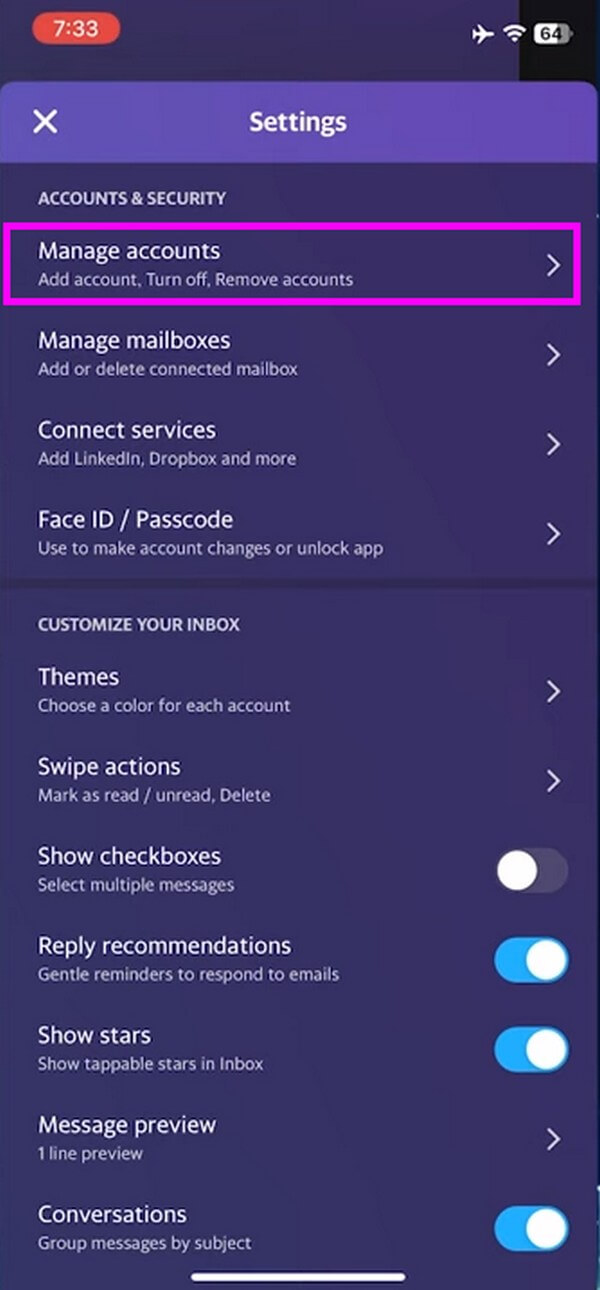 Starta Yahoo Mail-appen