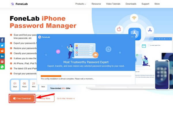 Navigera till FoneLab iPhone Password Manager