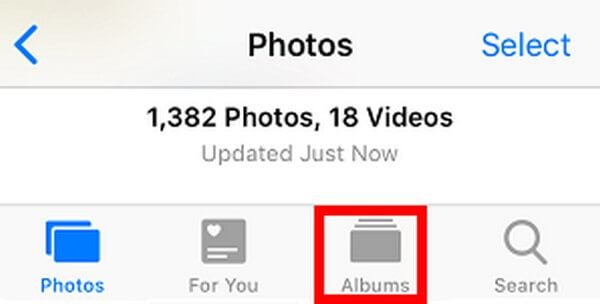 select the Albums tab