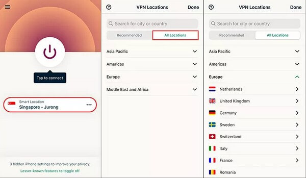 Zmień lokalizację na iPhonie za pomocą VPN