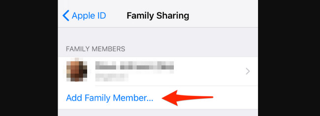 adicionar membro da família no iphone