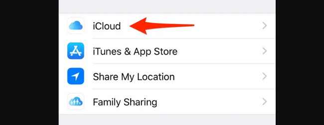 icloud button on iphone settings
