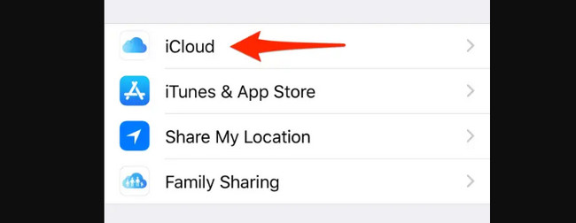 iCloud-Schaltfläche in den iPhone-Einstellungen