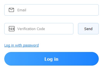 log in with purchcase email and verificaiton code