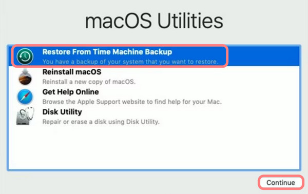 Kuinka päivittää macOS Time Machine Backupista